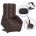 vidaXL Fauteuil inclinable de massage électrique Marron foncé Tissu