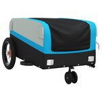 vidaXL Remorque de vélo noir et bleu 30 kg fer