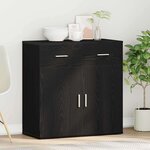 vidaXL Buffet avec tiroir Chêne noir 78 x 38 x 80 cm Bois d'ingénierie