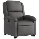 vidaXL Fauteuil inclinable électrique gris cuir véritable