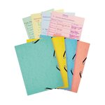 Chemise 3 Rabats À Élastiques Aquarel + 25 Fiches Bristol A5 - 4 Couleurs Assorties - Couleurs Assorties - X 10 - Exacompta