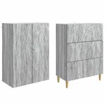 vidaXL Ensemble de Meubles 2 Pièces Sonoma gris 66 x 34 5 x 90 cm