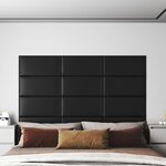 vidaXL Panneaux muraux 12 Pièces Noir 60x30 cm Similicuir 2 16 m²