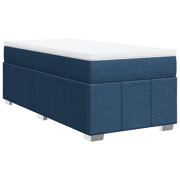 vidaXL Sommier à lattes de lit avec matelas Bleu 80x200 cm Tissu