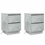 vidaXL Cabinet de chevet avec 2 Pièces Gris béton 39 x 34.5 x 50 cm