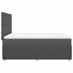 vidaXL Sommier à lattes de lit avec matelas Gris foncé 140x190cm Tissu
