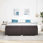vidaXL Cadre de lit Marron foncé 200 x 200 cm tissu