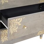vidaXL Buffet Gris et or 60 x 33.5 x 75 cm Bois de manguier massif