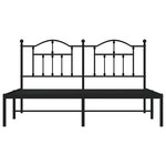 vidaXL Cadre de lit métal sans matelas avec tête de lit noir 183x213cm