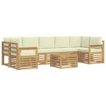 vidaXL Ensemble de canapés d'extérieur 8 Pièces Blanc et crème Polyester