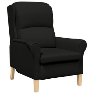 vidaXL Fauteuil Moderne Noir Polyester et Bois Taille Standard Durable