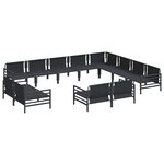 vidaXL Ensemble de canapé de jardin 12 Pièces Anthracite Acier