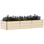 vidaXL Jardinière Ivoire 240 x 80 x 75 cm Acier