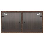 vidaXL Armoire murale avec portes en verre chêne marron 68 5x37x35 cm