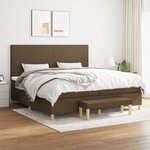 vidaXL Sommier à lattes de lit avec matelas Marron foncé 200x200 cm