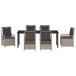 vidaXL Ensemble de Salle à Manger de Jardin de 7 Pièces Gris Clair Rattan Poly
