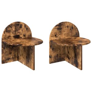 vidaXL Table de chevet 2 pc Chêne fumé 40 x 35 5 x 45 5 cm