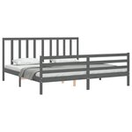 vidaXL Cadre de lit sans matelas gris 200x200 cm bois massif de pin