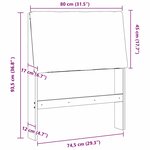 vidaXL Tête de lit capitonnée Gris clair 80 cm Pin massif