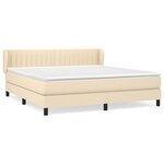 vidaXL Sommier à lattes de lit avec matelas Crème 180x200 cm Tissu