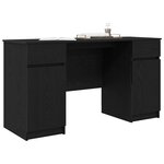 vidaXL Bureau avec porte Chêne noir 140 x 49 x 76 cm Bois d'ingénierie