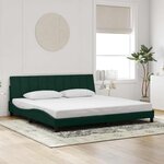 vidaXL Cadre de lit sans matelas Hanko vert foncé 200x200 cm velours