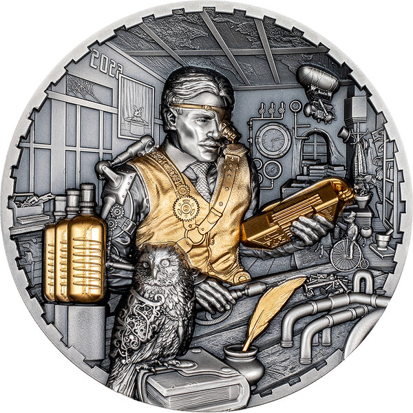 Monnaie SCIENCE LAB Steampunk 3 Oz Argent 20$ Cook Islands 2023