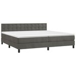 vidaXL Sommier à lattes de lit matelas et LED Gris foncé 200x200 cm