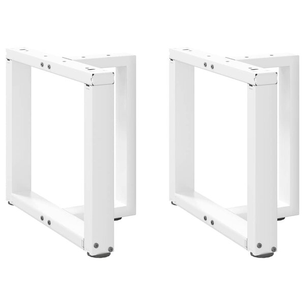 vidaXL Pieds de table basse en T  2 pièces  blanc  50 x 25 x (42-43) cm  acier