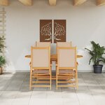 vidaXL Ensemble de salle à manger de jardin 5 pièces en bois d'acacia beige