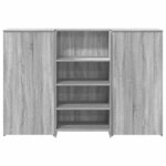 vidaXL Bureau de réception sonoma gris 155x50x103 5 cm bois ingénierie