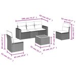 vidaXL Salon de jardin 6 Pièces avec coussins gris résine tressée