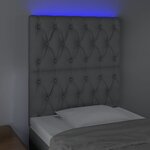 vidaXL Tête de lit à LED Gris clair 80x7x118/128 cm Tissu
