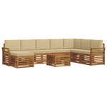 vidaXL Ensemble de canapés d'extérieur 9 pc Naturel et Beige