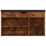 vidaXL Banc à chaussures avec coussin Chêne fumé Bois d'ingénierie