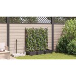 vidaXL Bac à fleurs avec Treillis 3 Pièces Marron 120 x 40 x 125.5 cm PP