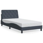 vidaXL Cadre de lit sans matelas gris foncé 100x203 cm velours