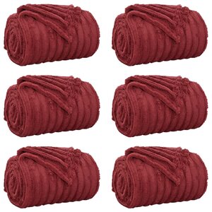 vidaXL Couvertures à jeter 6 Pièces Rouge Bordeaux 270 x 240 cm Toison