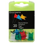 Boîte De 20 Épingles Drapeaux - Hauteur De Pointe 16mm - Couleurs Assorties - Exacompta