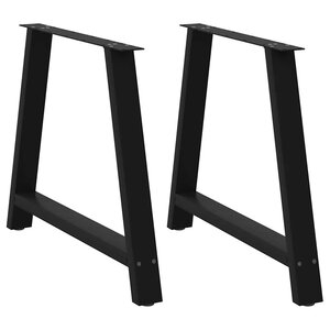 vidaXL Pieds de table à manger en forme de A  2 pièces  noir  90 x (72-73) cm  acier