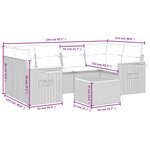vidaXL Salon de jardin avec coussins 7 Pièces beige résine tressée