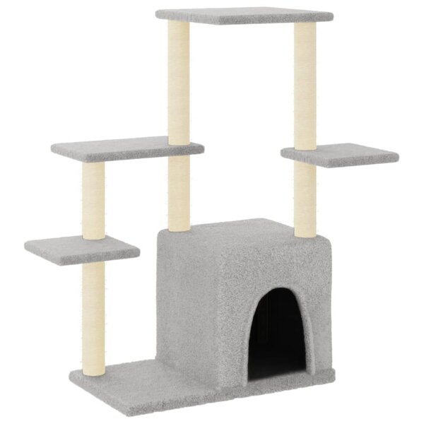 vidaXL Arbre à chat avec griffoirs en sisal gris clair 97 5 cm