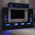 vidaXL Ensemble meuble TV 6 Pièces Chêne noir Bois d'ingénierie