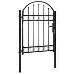 vidaXL Portail de jardin avec dessus arqué Acier 100 x 125 cm Noir