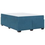 vidaXL Cadre de lit avec matelas Bleu foncé 140 x 200 cm Velours