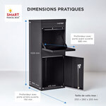 Boîte à colis Large Noir 2 portes Acier galvanisé SMART PARCEL BOX™