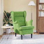 vidaXL Fauteuil vert clair velours