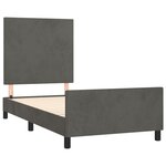 vidaXL Cadre de lit avec tête de lit Gris foncé 90x200 cm Velours