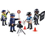 PLAYMOBIL 71730 - Action Heroes Set métiers de la police : 4 policiers différents