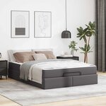 vidaXL Cadre de lit avec matelas avec matelas 2 Pièces Gris PVC